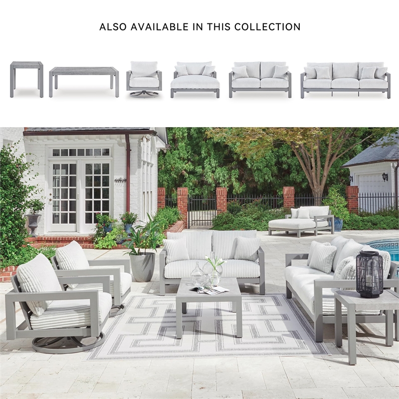 Signature Design by Ashley Agoda Pearl Gray Loveseat with Cushion