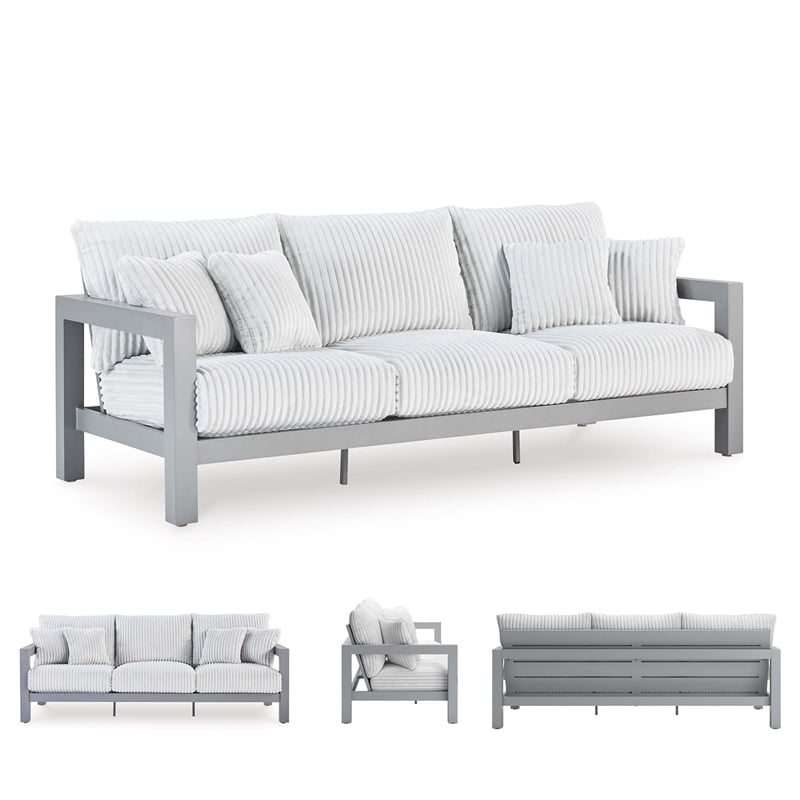 Signature Design by Ashley Agoda Pearl Gray Sofa with Cushion