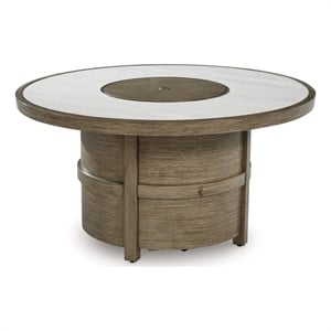 Signature Design by Ashley Rainier Ranch Beige Fire Pit Table