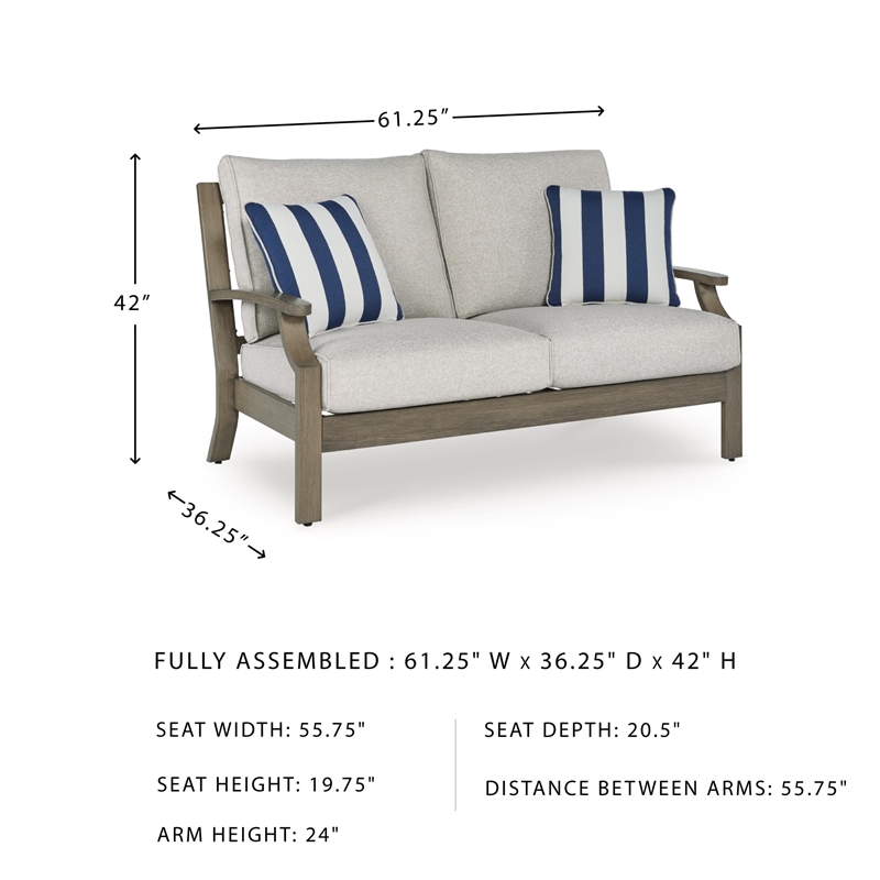 Signature Design by Ashley Rainier Ranch Brown Outdoor Loveseat with Cushion