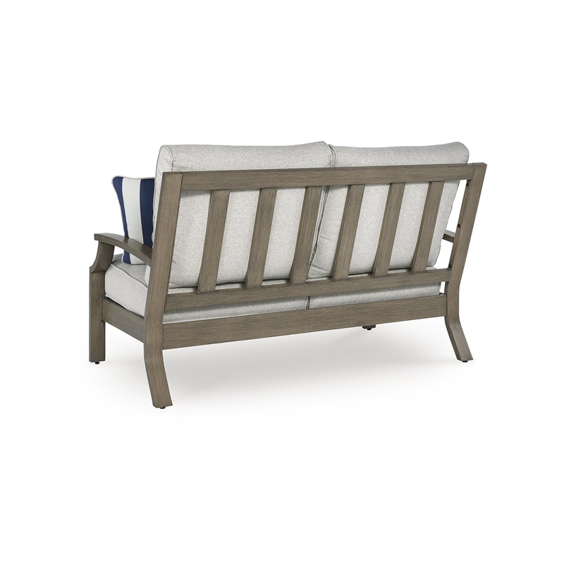 Signature Design by Ashley Rainier Ranch Brown Outdoor Loveseat with Cushion