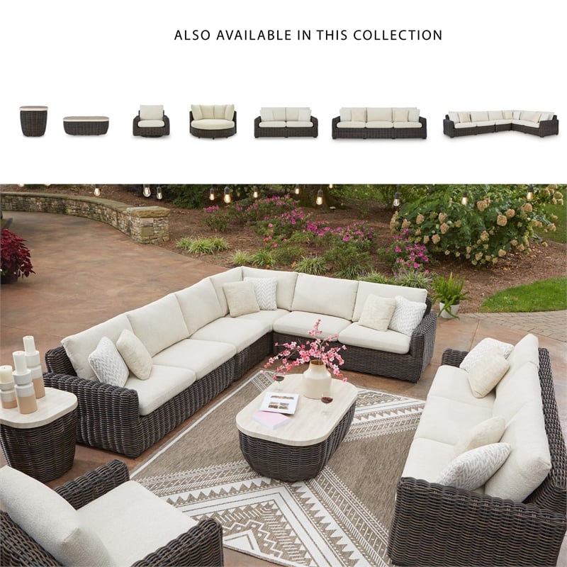 Signature Design by Ashley Kimora Brown Outdoor Swivel Lounge Chair