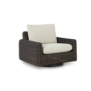 Signature Design by Ashley Kimora Brown Outdoor Swivel Lounge Chair