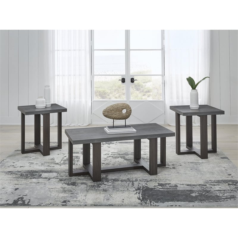 Signature Design by Ashley Dynnford Gray Table - Set of 3
