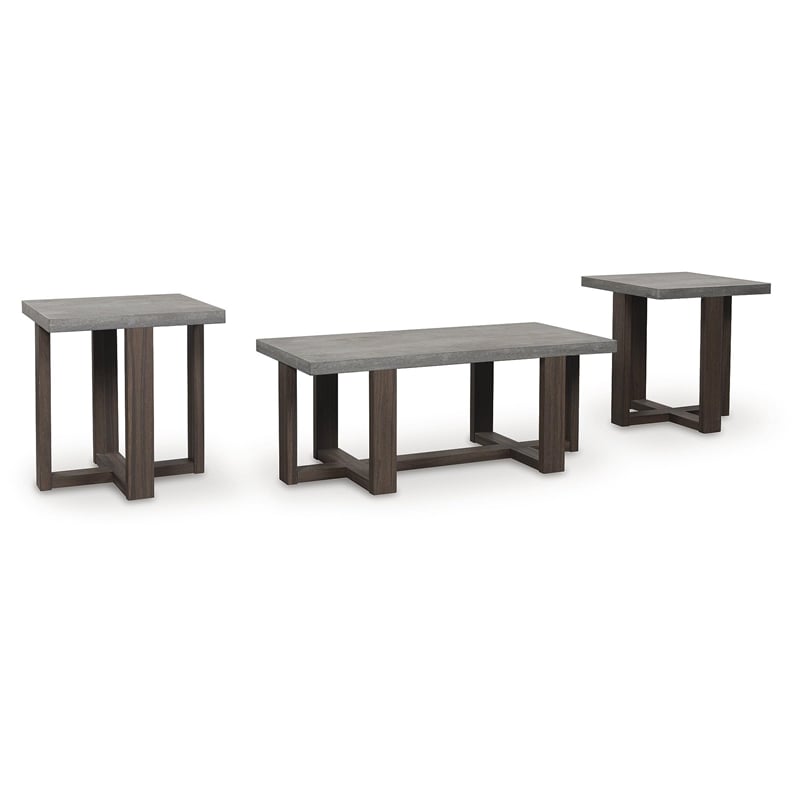 Signature Design by Ashley Dynnford Gray Table - Set of 3