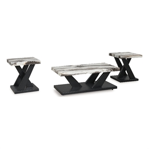 signature design by ashley cendill black table - set of 3