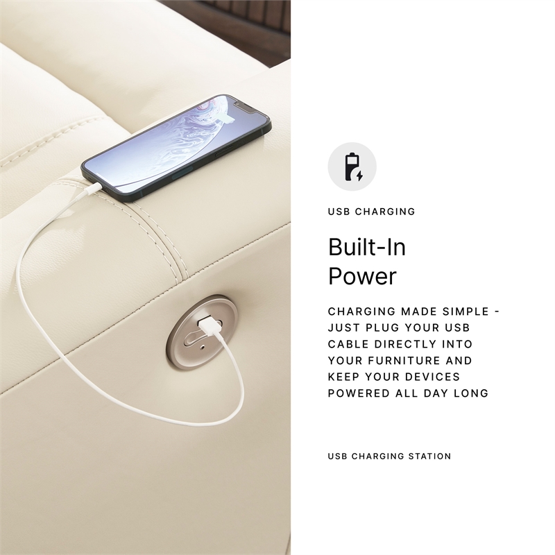 Signature Design by Ashley Dahlmoore Beige Power Reclining Sofa