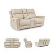 Signature Design by Ashley Dahlmoore Beige Power Reclining Loveseat with Console