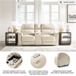 Signature Design by Ashley Dahlmoore Beige Power Reclining Loveseat with Console