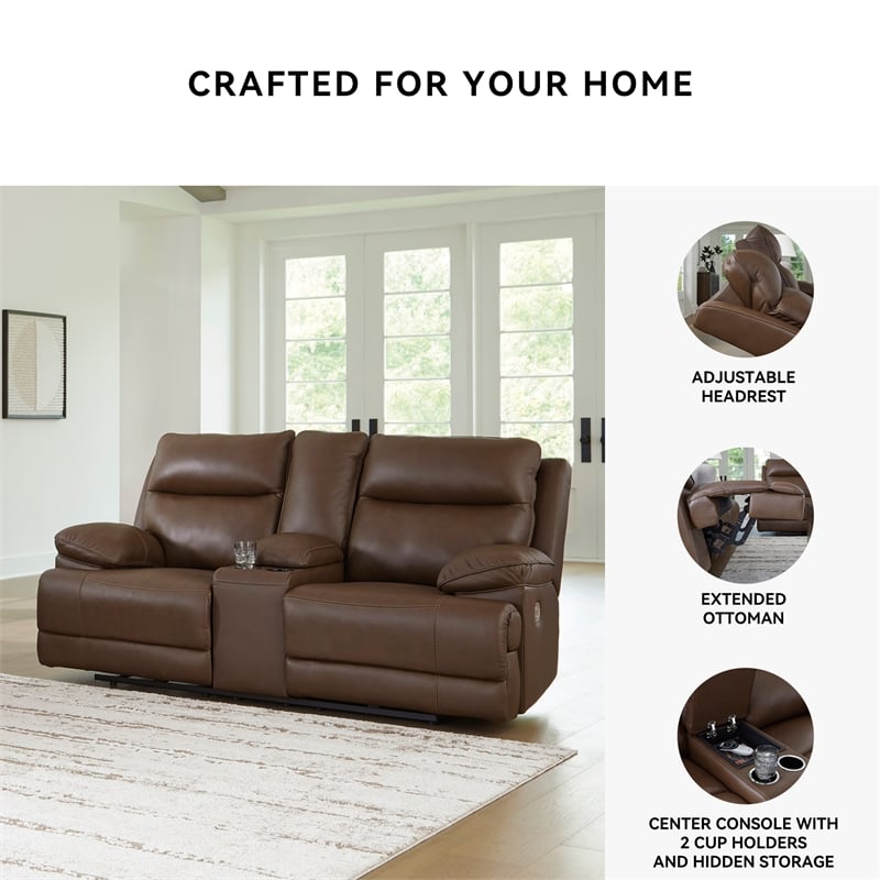 Signature Design by Ashley VonRyan Brown Power Reclining Loveseat