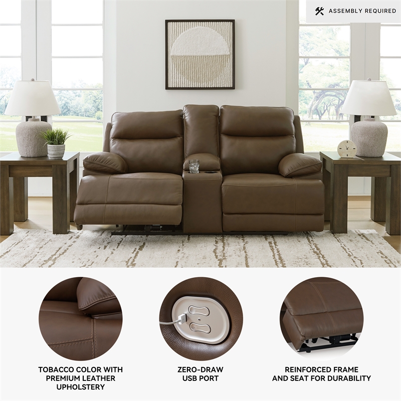 Signature Design by Ashley VonRyan Brown Power Reclining Loveseat