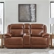 Signature Design by Ashley Healy Pier Brown Power Reclining Loveseat W/ Console