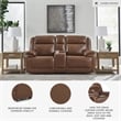 Signature Design by Ashley Healy Pier Brown Power Reclining Loveseat W/ Console
