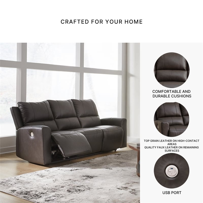 Signature Design by Ashley Boxmere Brown Power Reclining Sofa