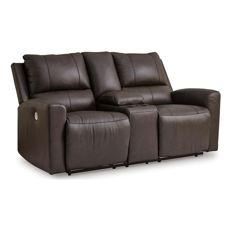 Signature Design by Ashley Boxmere Brown Power Reclining Loveseat with Console
