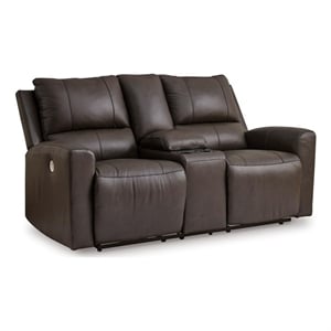 Signature Design by Ashley Boxmere Brown Power Reclining Loveseat with Console