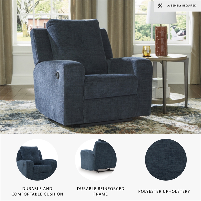 Signature Design by Ashley Danum Blue Recliner