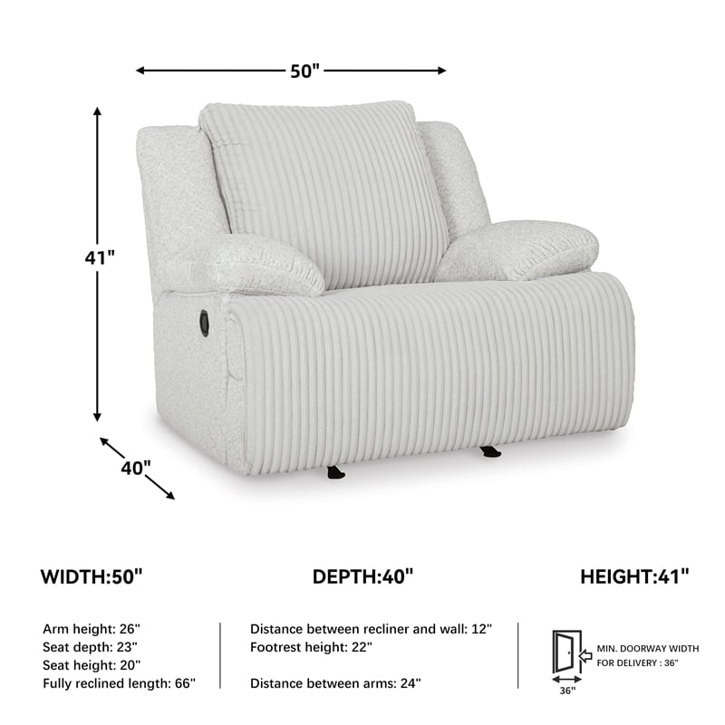 Signature Design by Ashley Top Tier Whitewash Recliner
