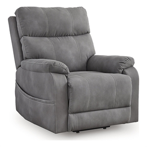 signature design by ashley next-gen durapella gray power lift recliner