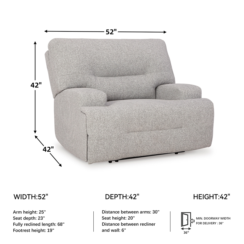 Signature Design by Ashley Furniture Acklen Place Pewter Power Recliner