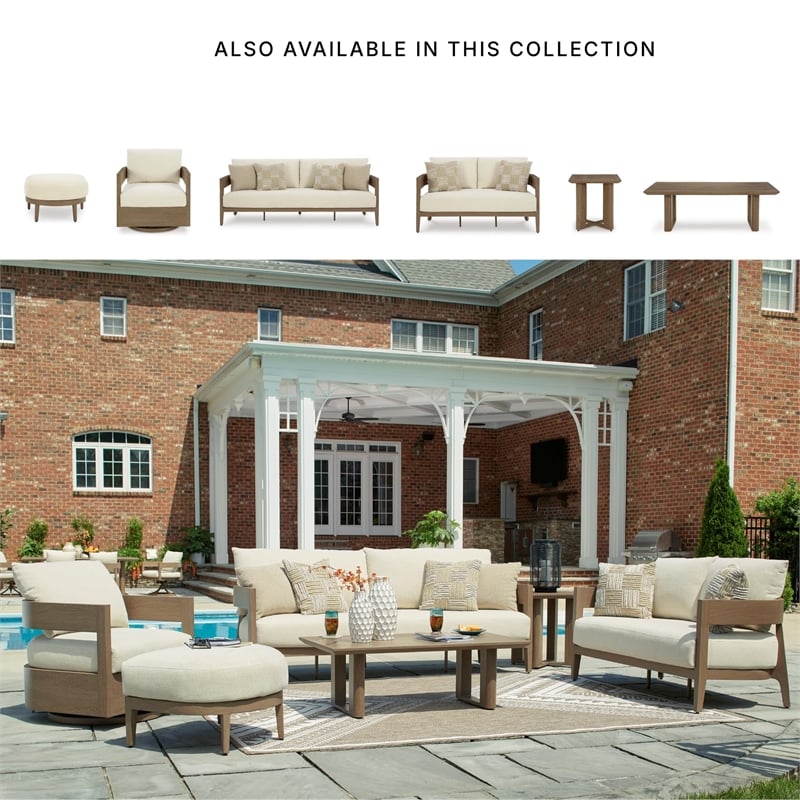 Signature Design by Ashley Furniture Serene Bay Brown Outdoor Swivel Chair
