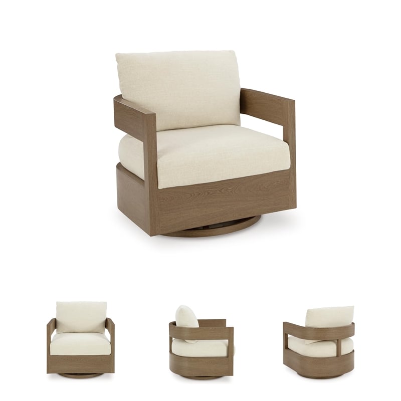 Signature Design by Ashley Furniture Serene Bay Brown Outdoor Swivel Chair