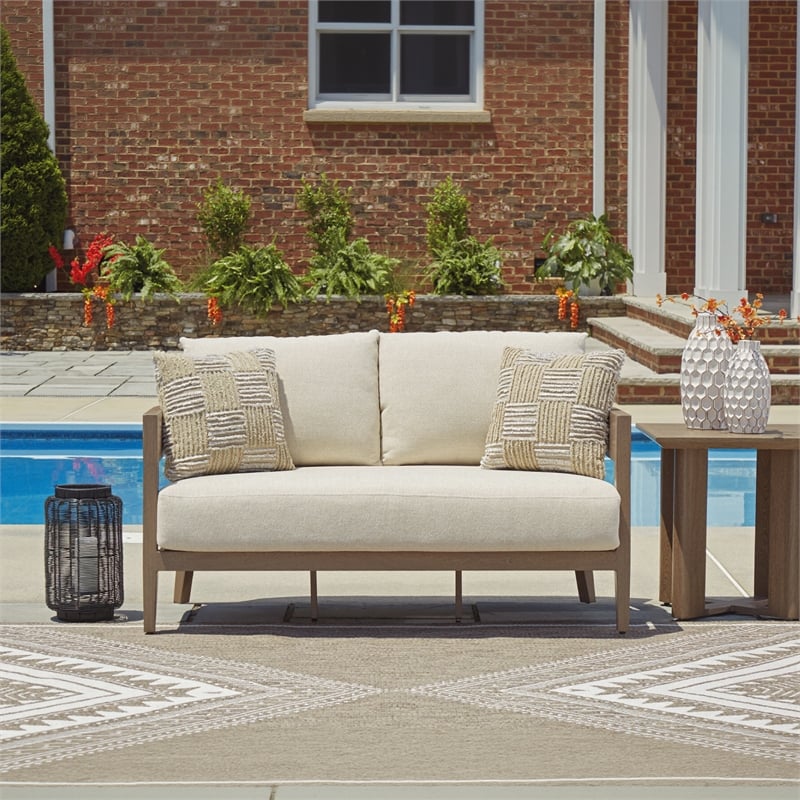 Signature Design by Ashley Furniture Serene Bay Dark Brown Patio Loveseat