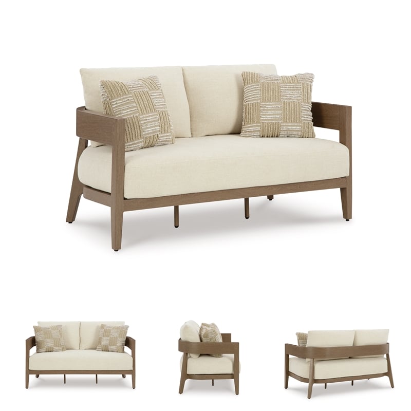 Signature Design by Ashley Furniture Serene Bay Dark Brown Patio Loveseat