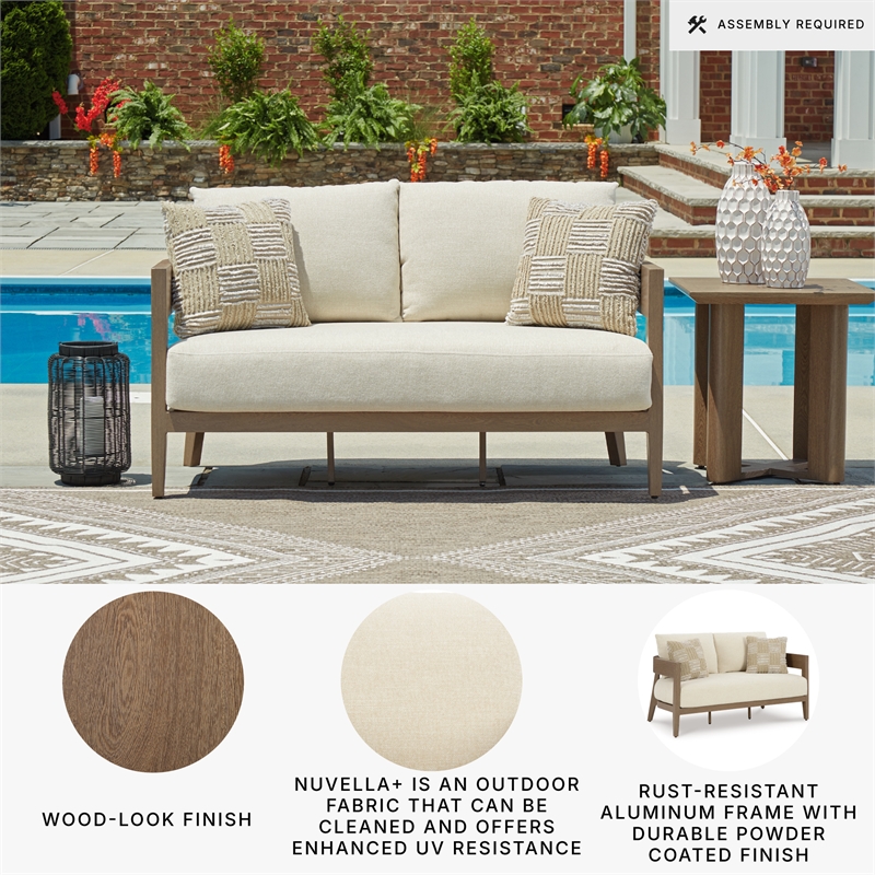 Signature Design by Ashley Furniture Serene Bay Dark Brown Patio Loveseat