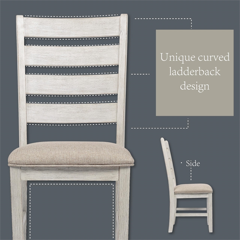 Ashley Skempton Polyester Upholstered Dining Chair Grayish Whitewash