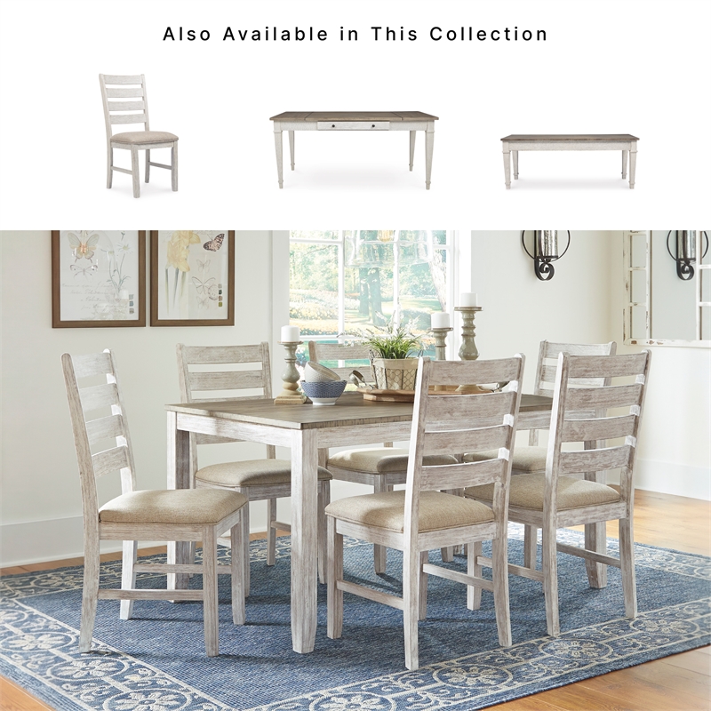Ashley Skempton Polyester Upholstered Dining Chair Grayish Whitewash