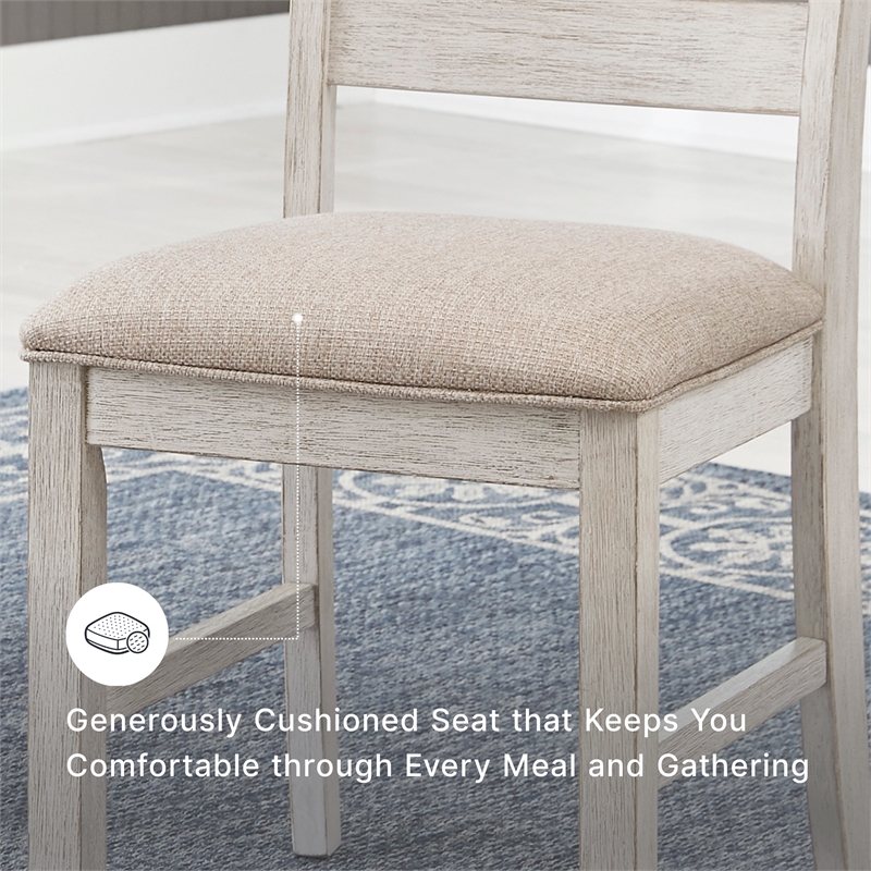 Ashley Skempton Polyester Upholstered Dining Chair Grayish Whitewash