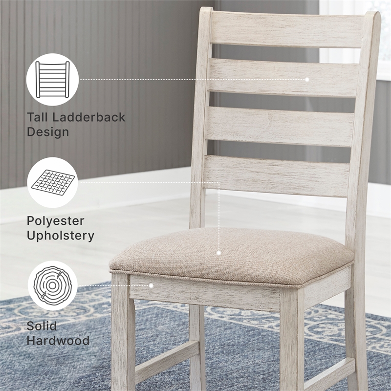 Ashley Skempton Polyester Upholstered Dining Chair Grayish Whitewash