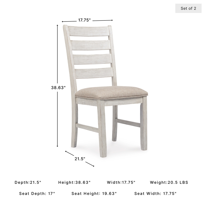 Ashley Skempton Polyester Upholstered Dining Chair Grayish Whitewash