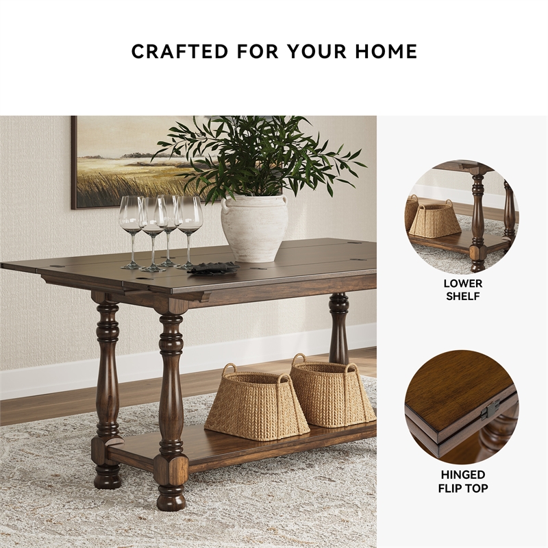 Signature Design by Ashley Sturlayne Brown Flip Top Sofa Table