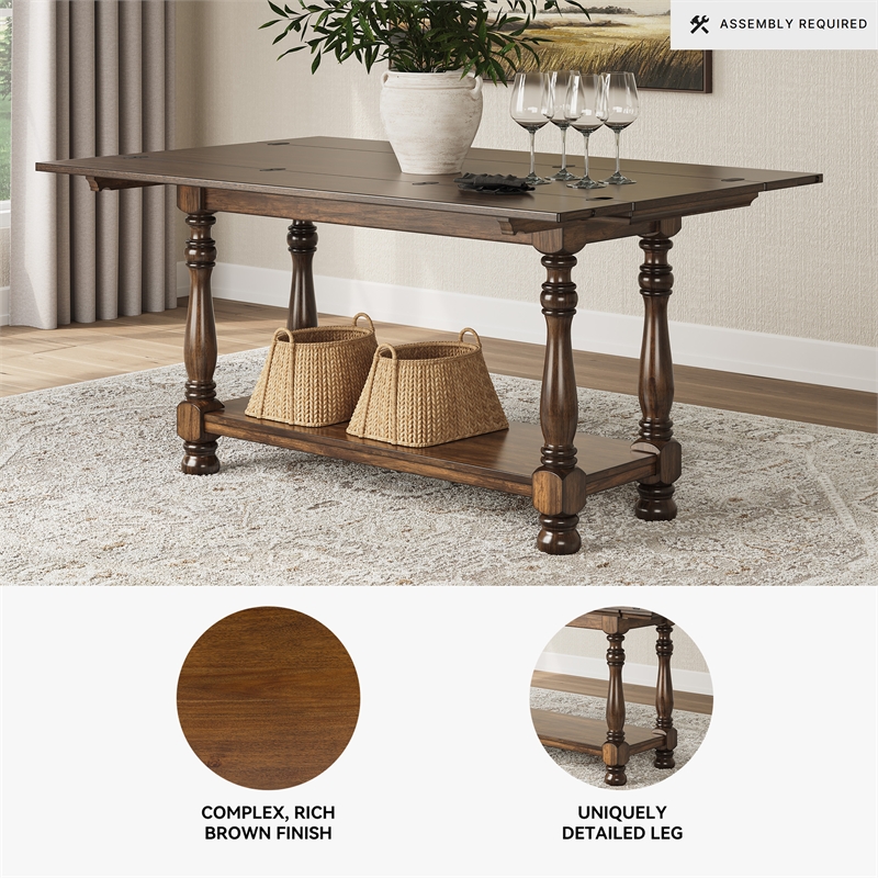 Signature Design by Ashley Sturlayne Brown Flip Top Sofa Table