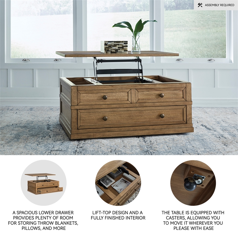 Signature Design by Ashley Sharlance Light Brown Lift-Top Coffee Table