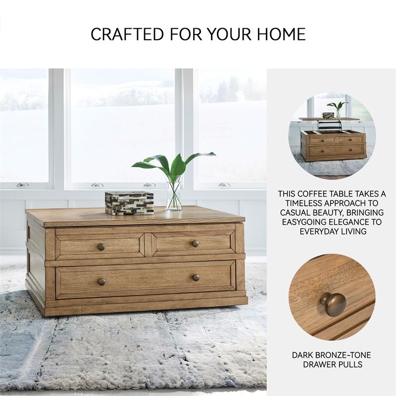 Signature Design by Ashley Sharlance Light Brown Lift-Top Coffee Table