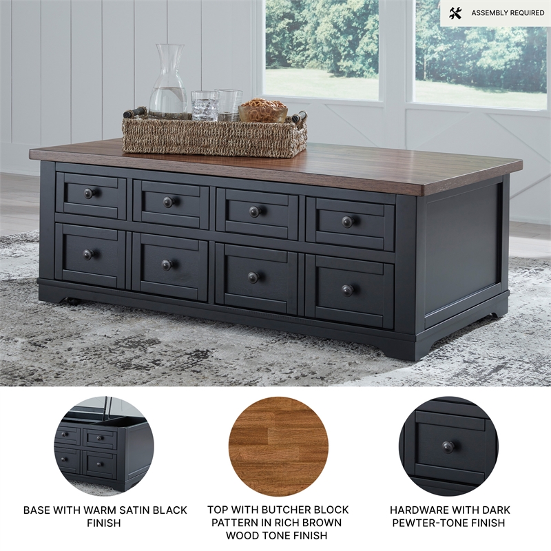 Signature Design by Ashley Wildenauer Black Lift-Top Coffee Table