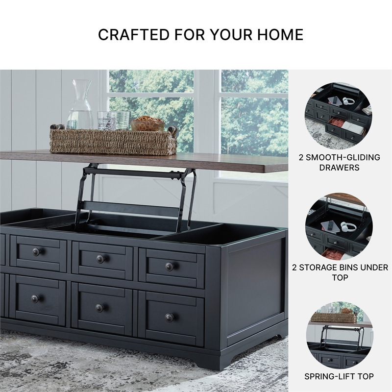 Signature Design by Ashley Wildenauer Black Lift-Top Coffee Table