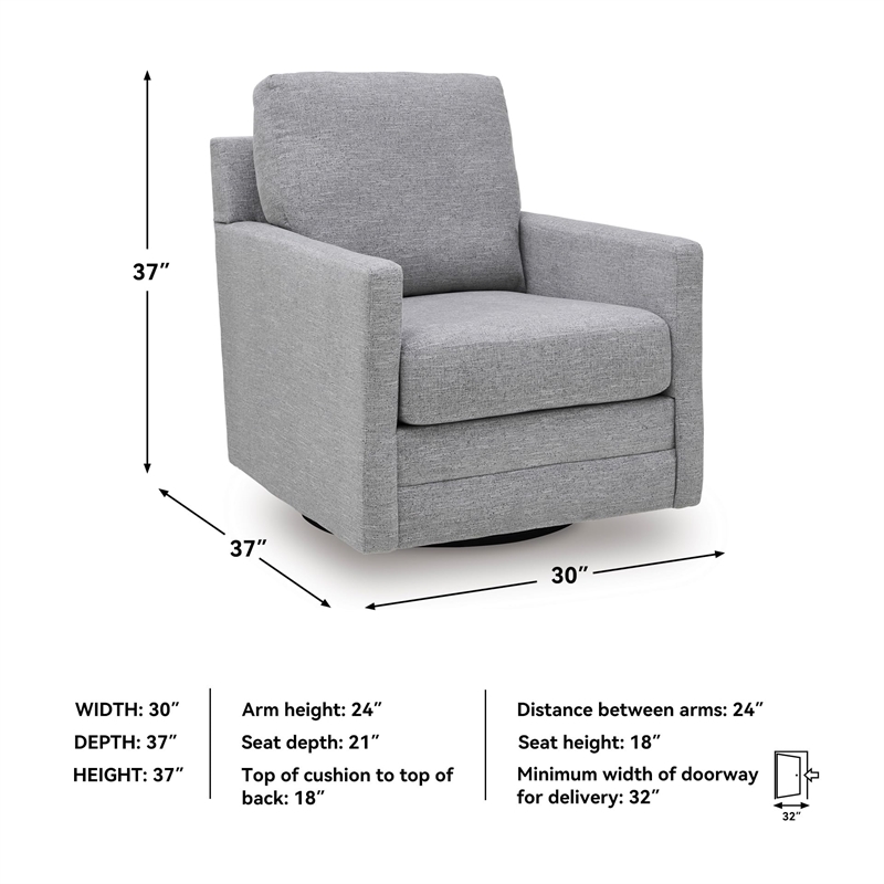 Signature Design by Ashley Freybourne Next-Gen Nuvella Gray Swivel Accent Chair