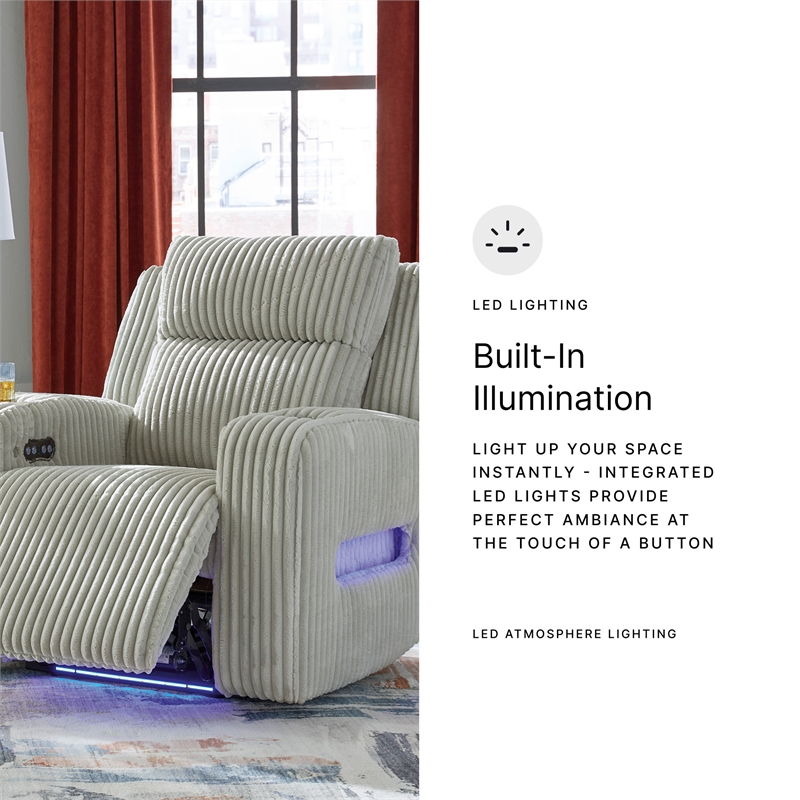 Signature Design by Ashley Broad Cove Light Gray Power Recliner