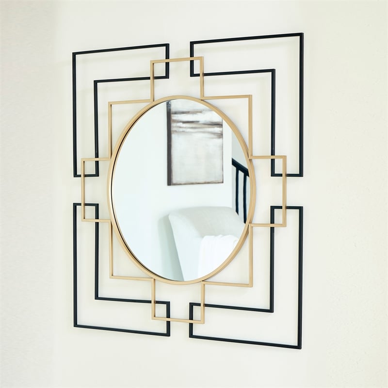 Signature Design by Ashley Oceanal Gold Accent Mirror