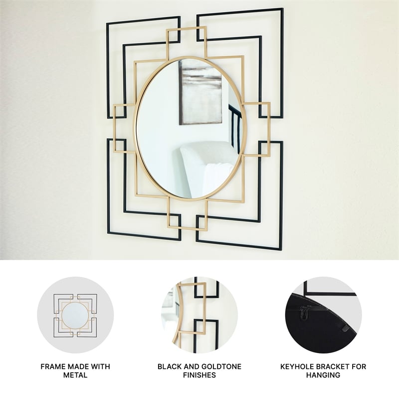 Signature Design by Ashley Oceanal Gold Accent Mirror