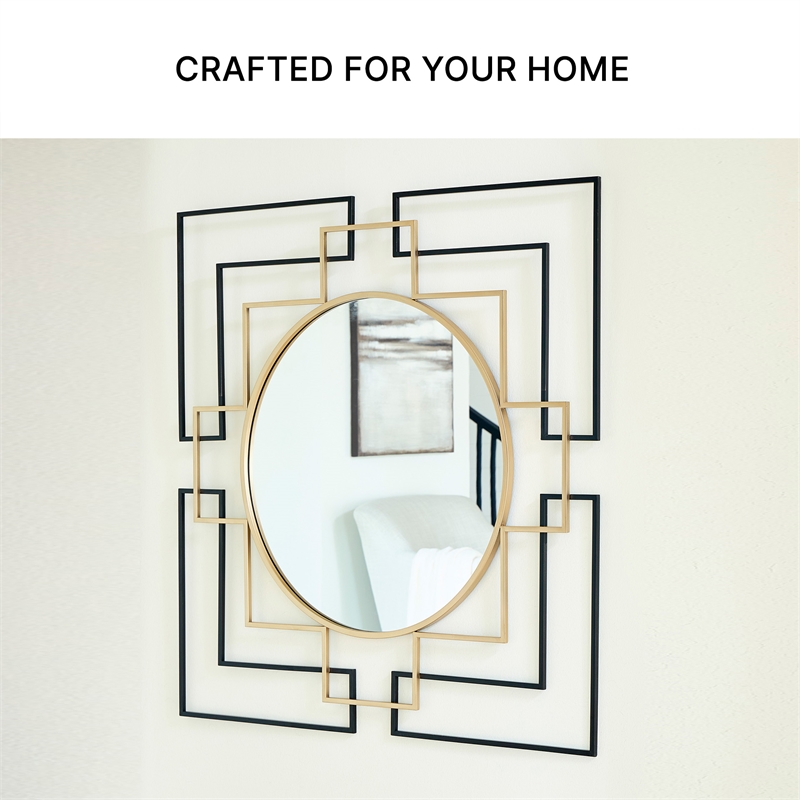 Signature Design by Ashley Oceanal Gold Accent Mirror