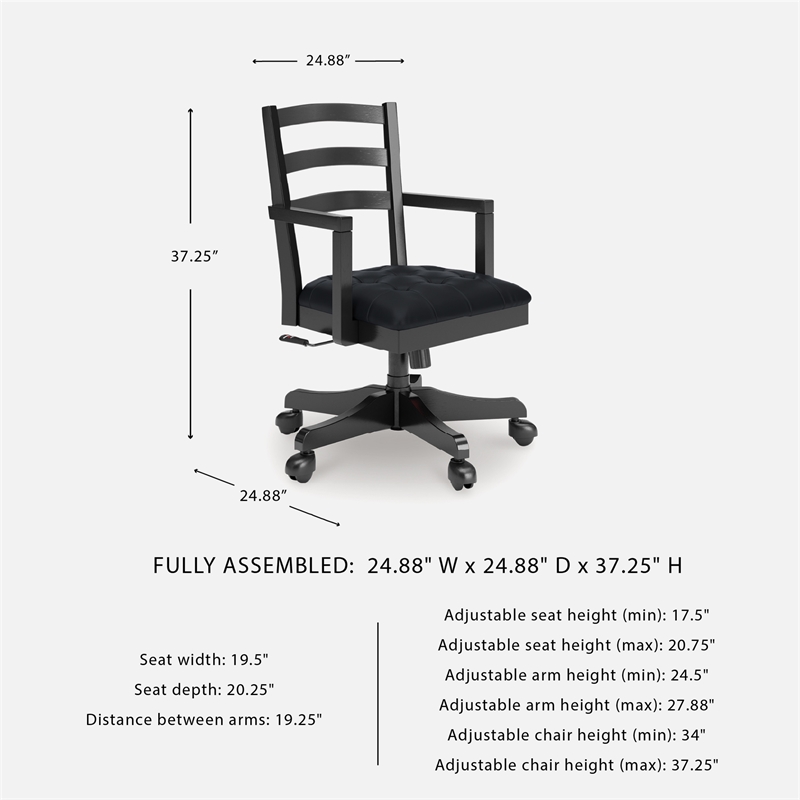 Signature Design by Ashley Wildenauer Black Home Office Desk Chair