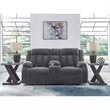 Signature Design by Ashley Free Wake Gray Power Reclining Loveseat with Console