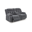 Signature Design by Ashley Free Wake Gray Power Reclining Loveseat with Console