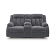 Signature Design by Ashley Free Wake Gray Power Reclining Loveseat with Console