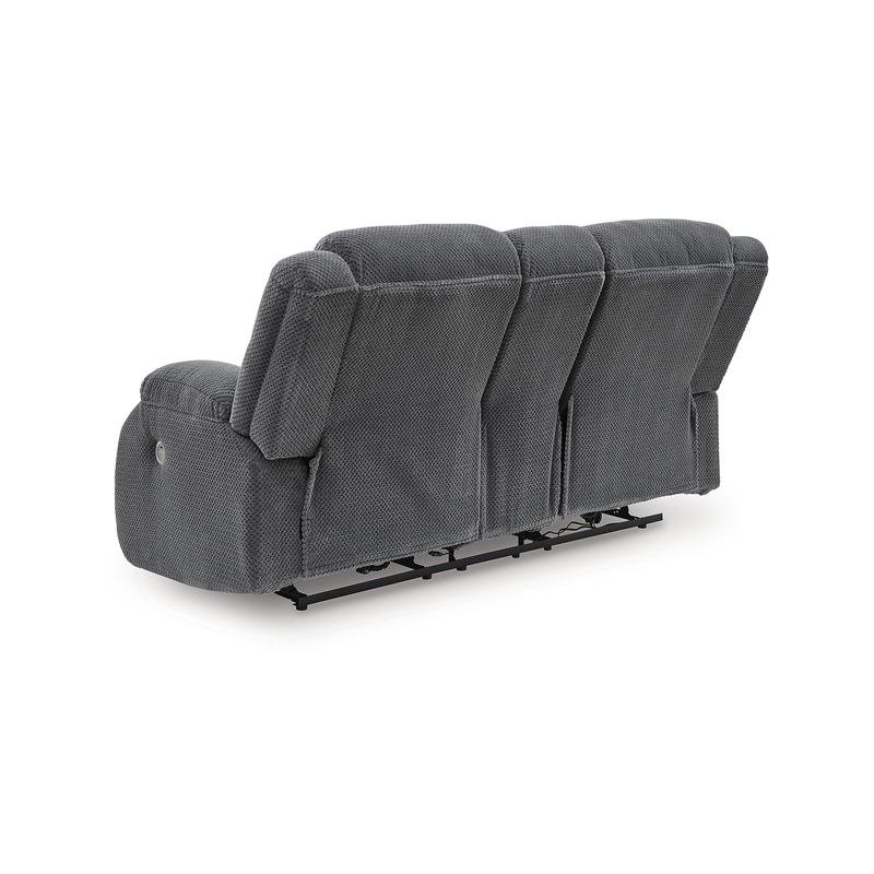 Signature Design by Ashley Free Wake Gray Power Reclining Loveseat with Console
